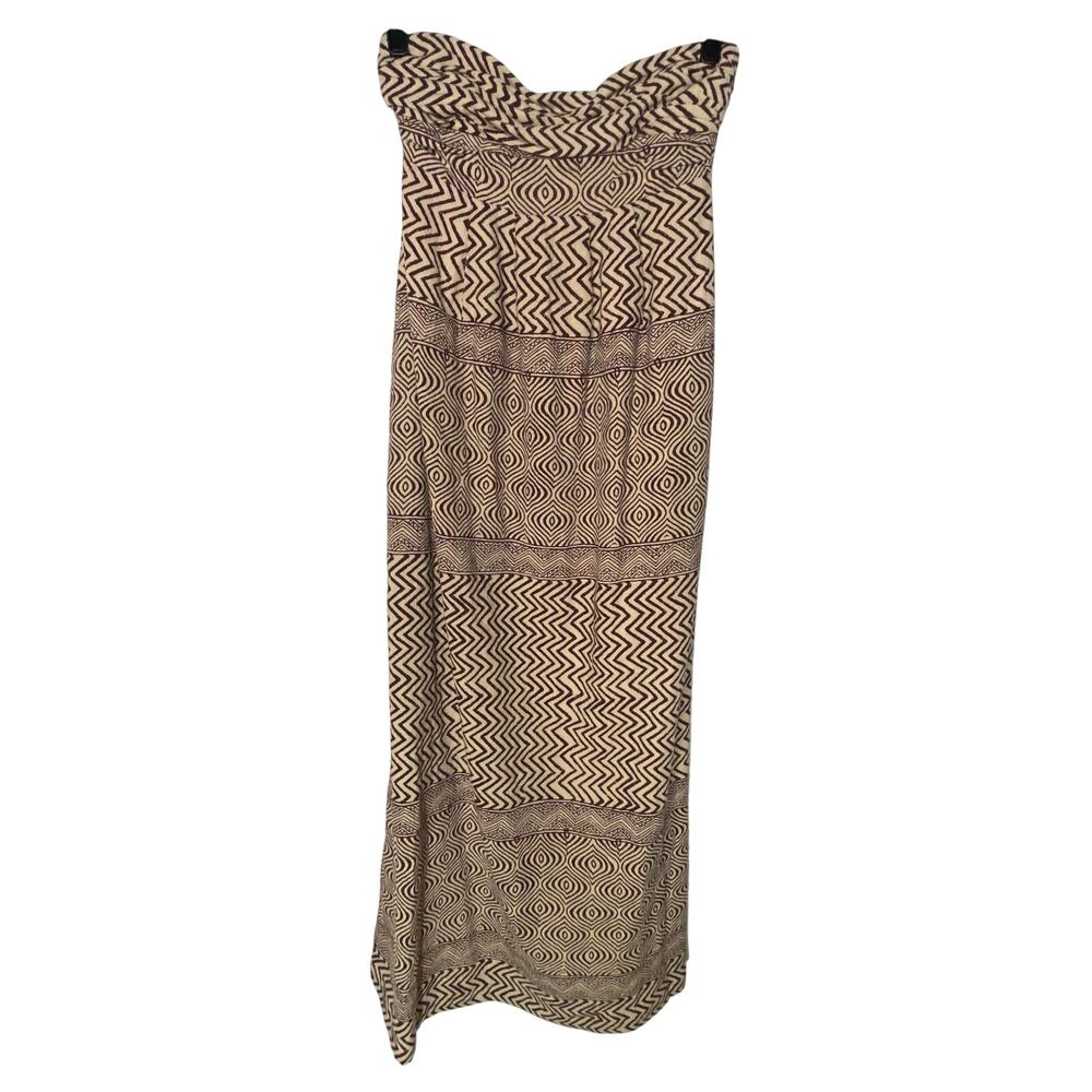 Edme & Esyllte Anthropologie Cream and Purple Hypnotic Maxi Dress Size 4